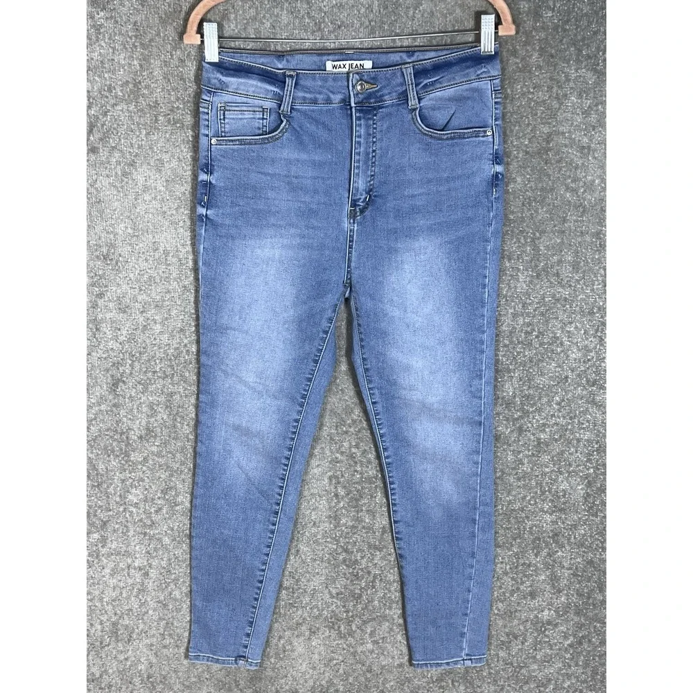 Wax Jean Collection High Rise Skinny Jeans Womens Juniors Size 9/29 Blue Stretch